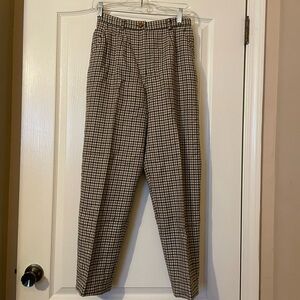 Vintage JH Collectibles Glen Plaid Pure Wool Straight Leg Trouser Pants Size 6